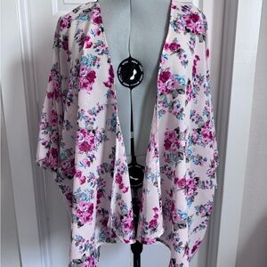 Light pink with floral patterns duster